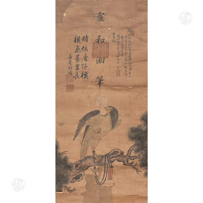 宣和御笔款  松鹰图