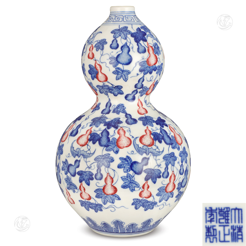 青花釉里红葫芦瓶
