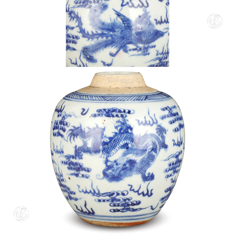 青花龙纹罐