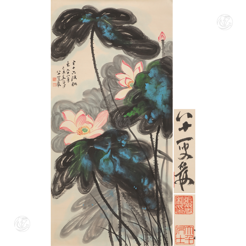 张大千 墨荷